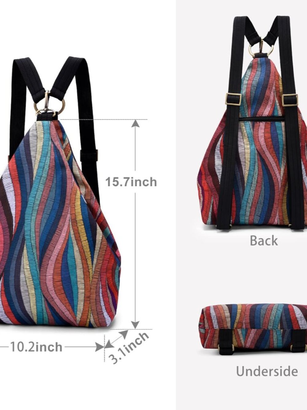 Premium Backpack for Women, Bohemia Style Fashion Casual Daypack Backpack, Small - Picture 2 of 6